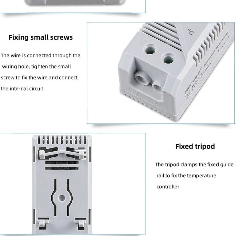 0-60'C KTO011 KTS011 DIN Rail Mini Compact Bimetallic Thermostat Mechanical Temperature Controller Normal Open Close KTO 011 KTS