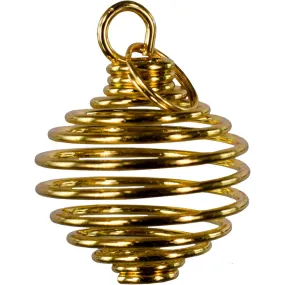 1.5" Gold Plated Cage Pendant for Tumbled Stones