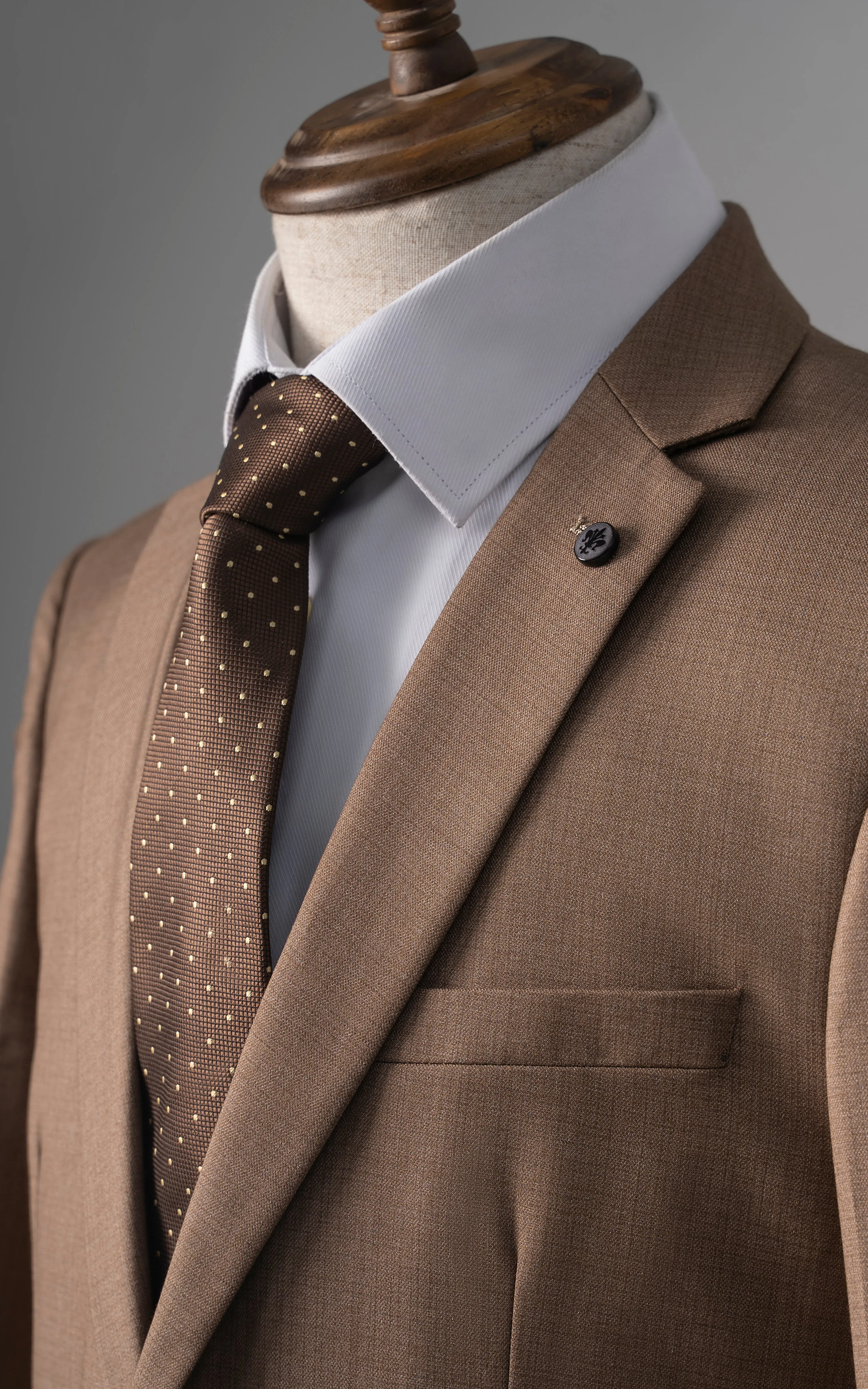 2 PIECE SUIT SLIM FIT DARK KHAKI