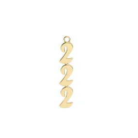 333 Angel Number Charm | 10k Yellow Gold