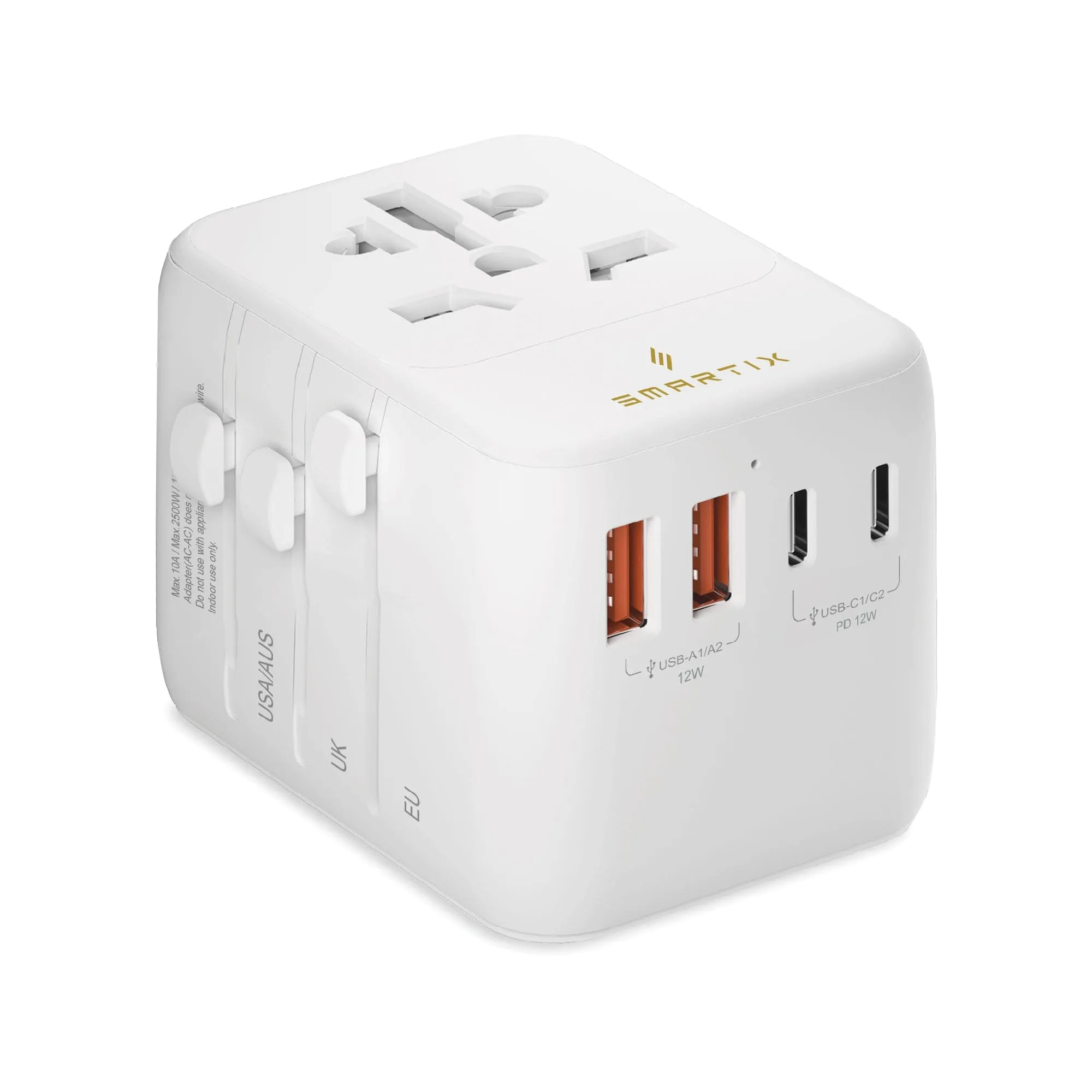 35W Travel Adaptor - 35W PD For USB-C, 1x 35W GaN USB-C PD, 2x 12W USB-C PD