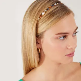 Accessorize London Multi Mixed Gem And Pearl Headband