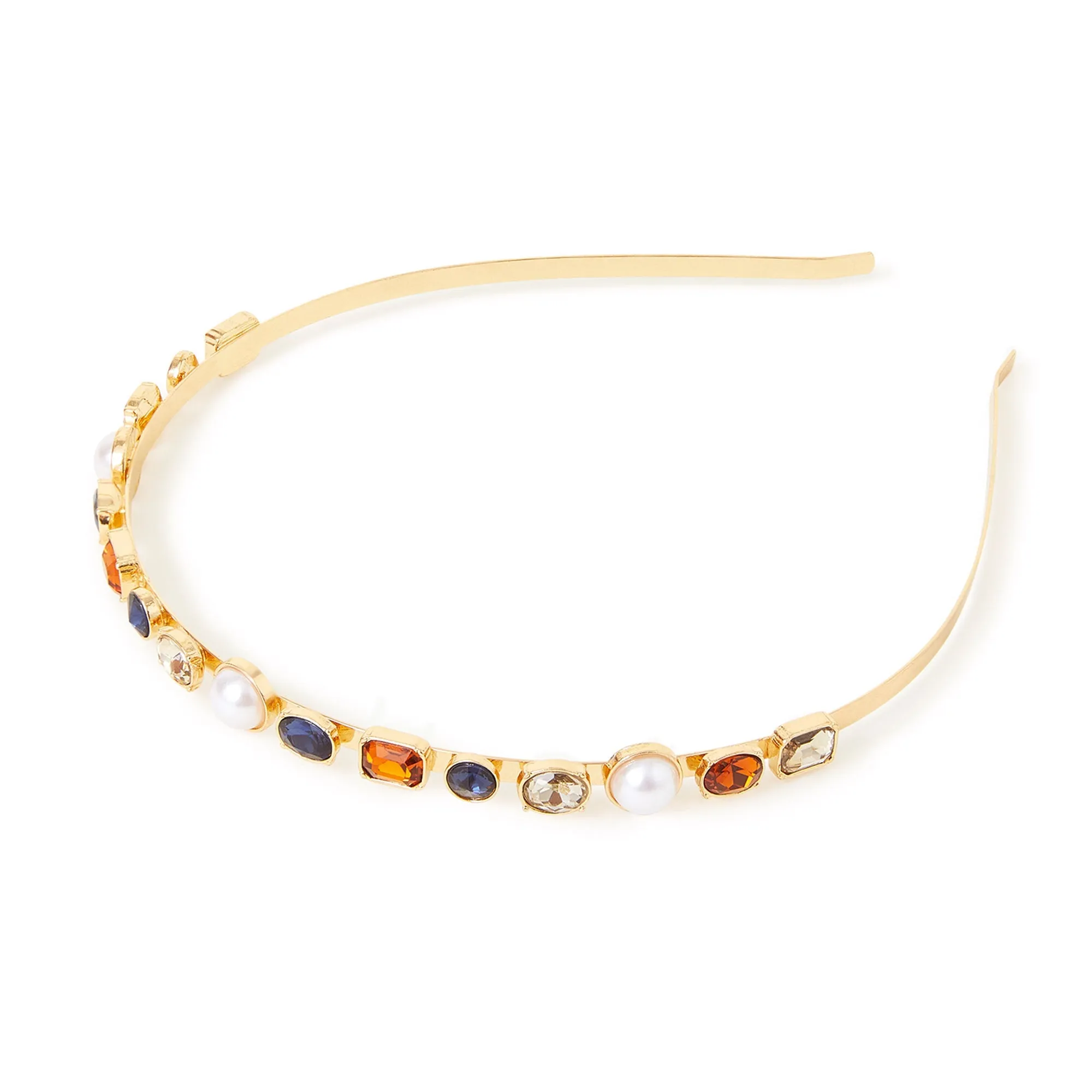 Accessorize London Multi Mixed Gem And Pearl Headband