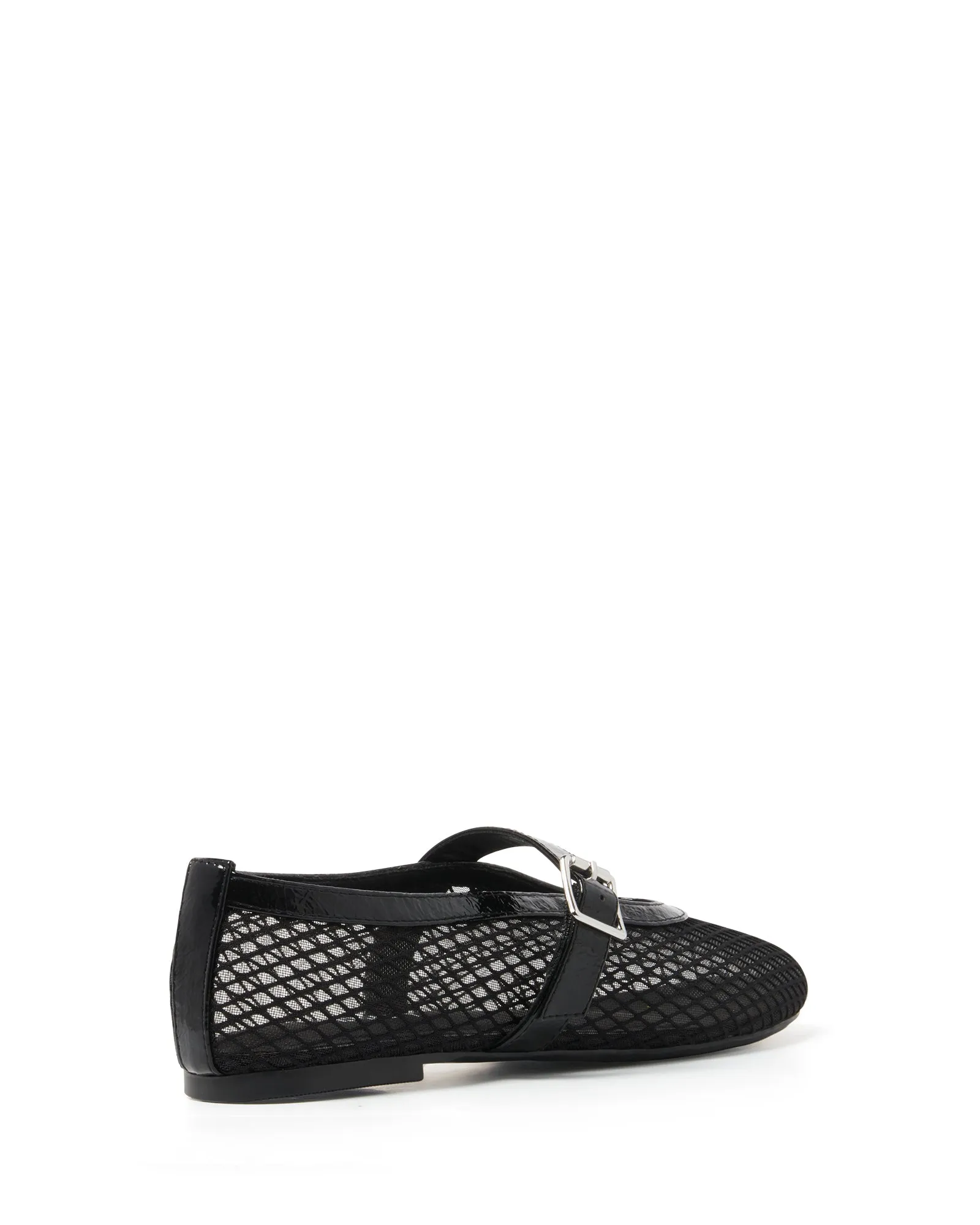 Addie Ballet Flat Black Crinkle Patent