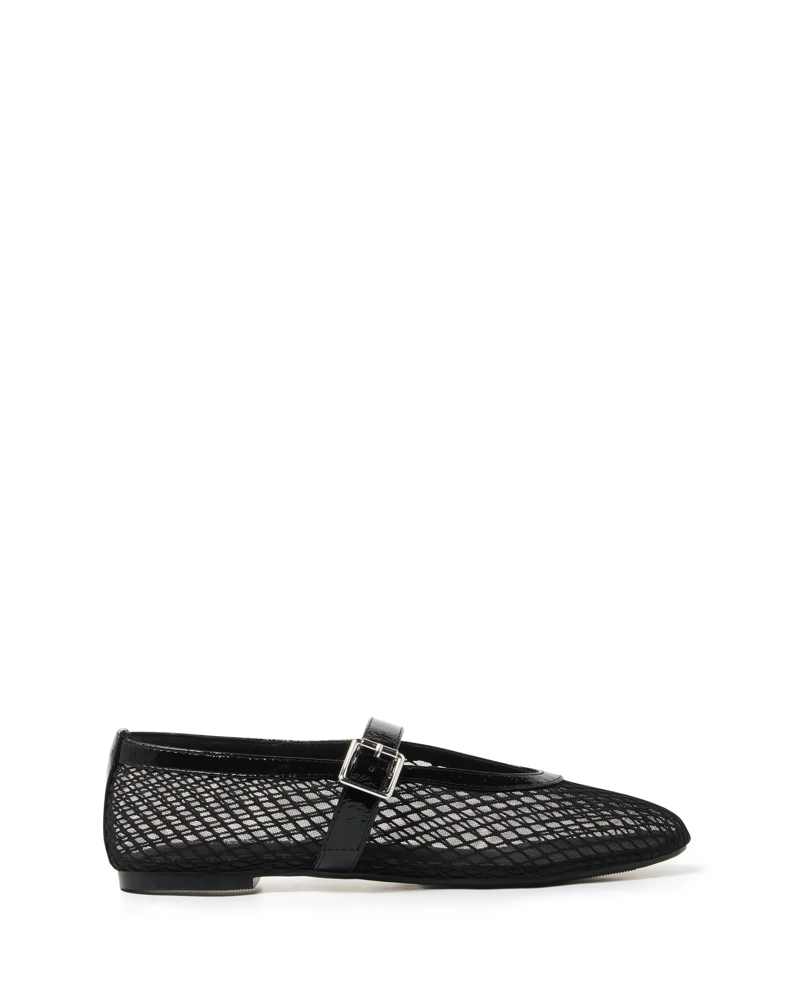 Addie Ballet Flat Black Crinkle Patent