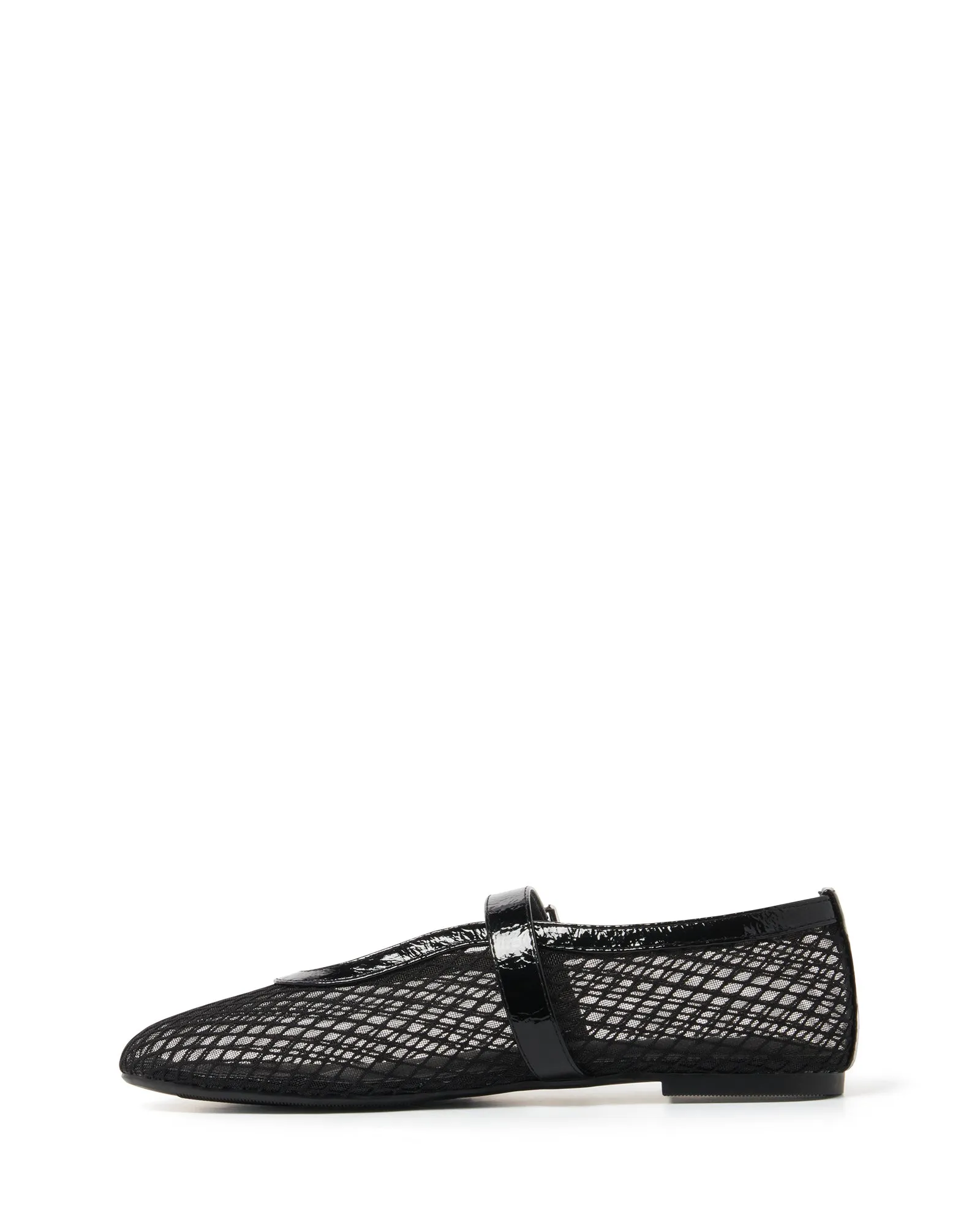 Addie Ballet Flat Black Crinkle Patent