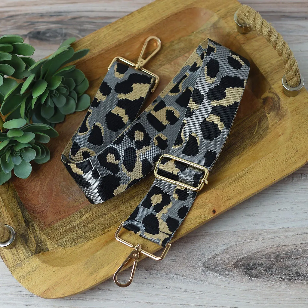 Adjustable Bag Strap 2 inch Leopard Pattern