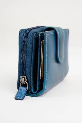 Adrian Klis 5103 Ladies Wallet, Blue, Leather