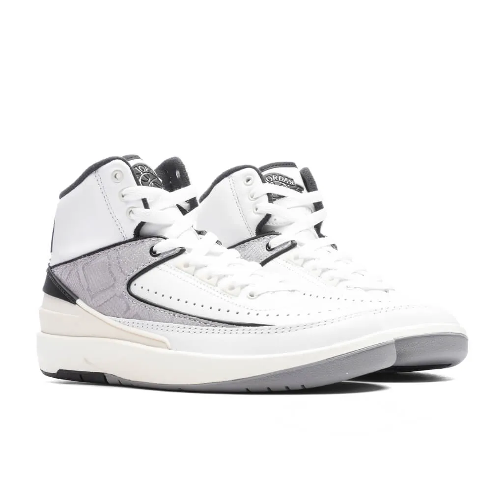 Air Jordan 2 Retro (GS) 'Python' - White/Fire Red/Cement Grey