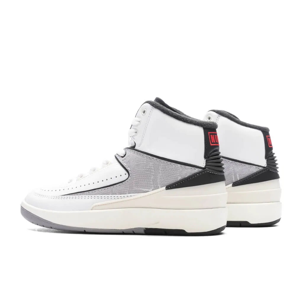 Air Jordan 2 Retro (GS) 'Python' - White/Fire Red/Cement Grey