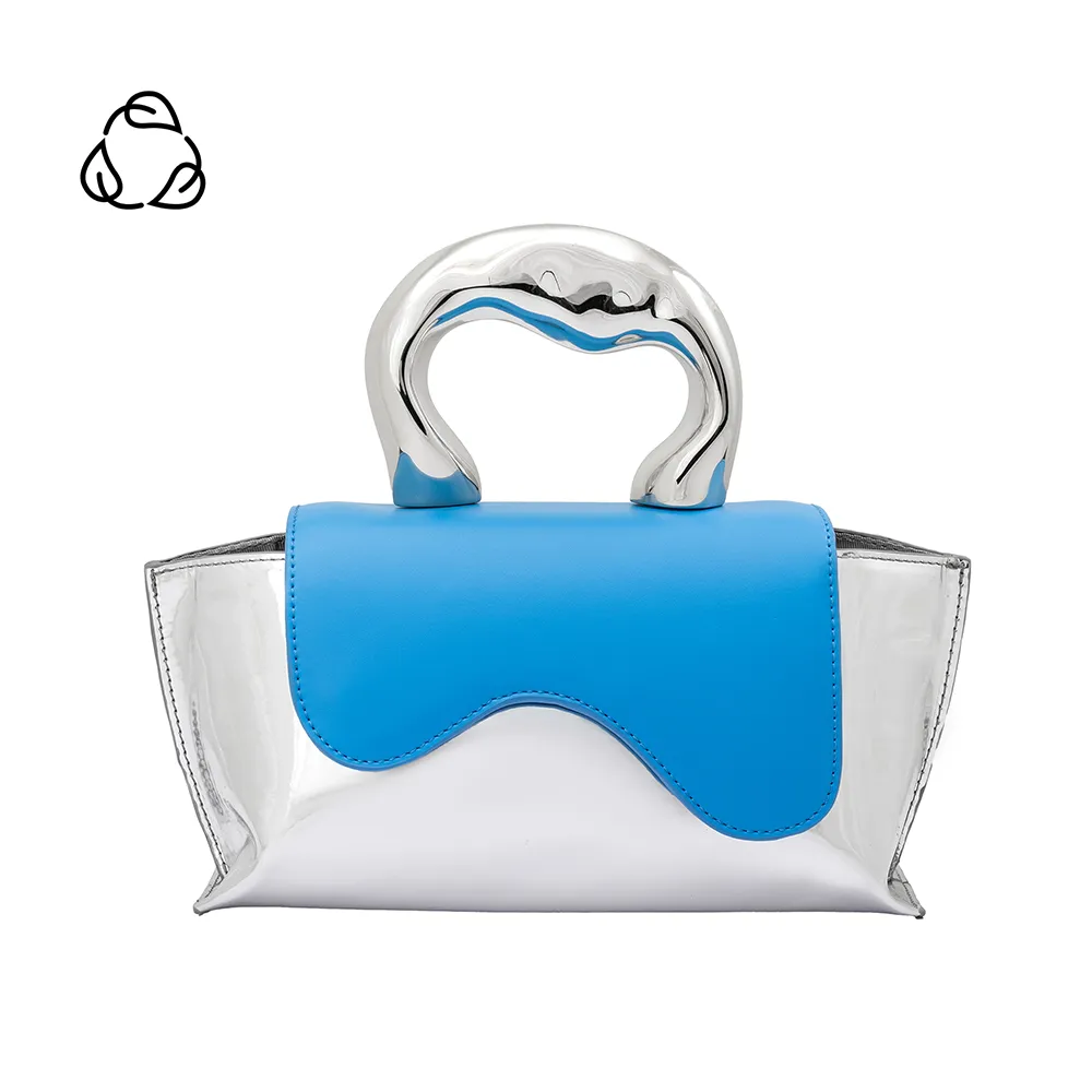 Akari Blue Recycled Vegan Top Handle Bag