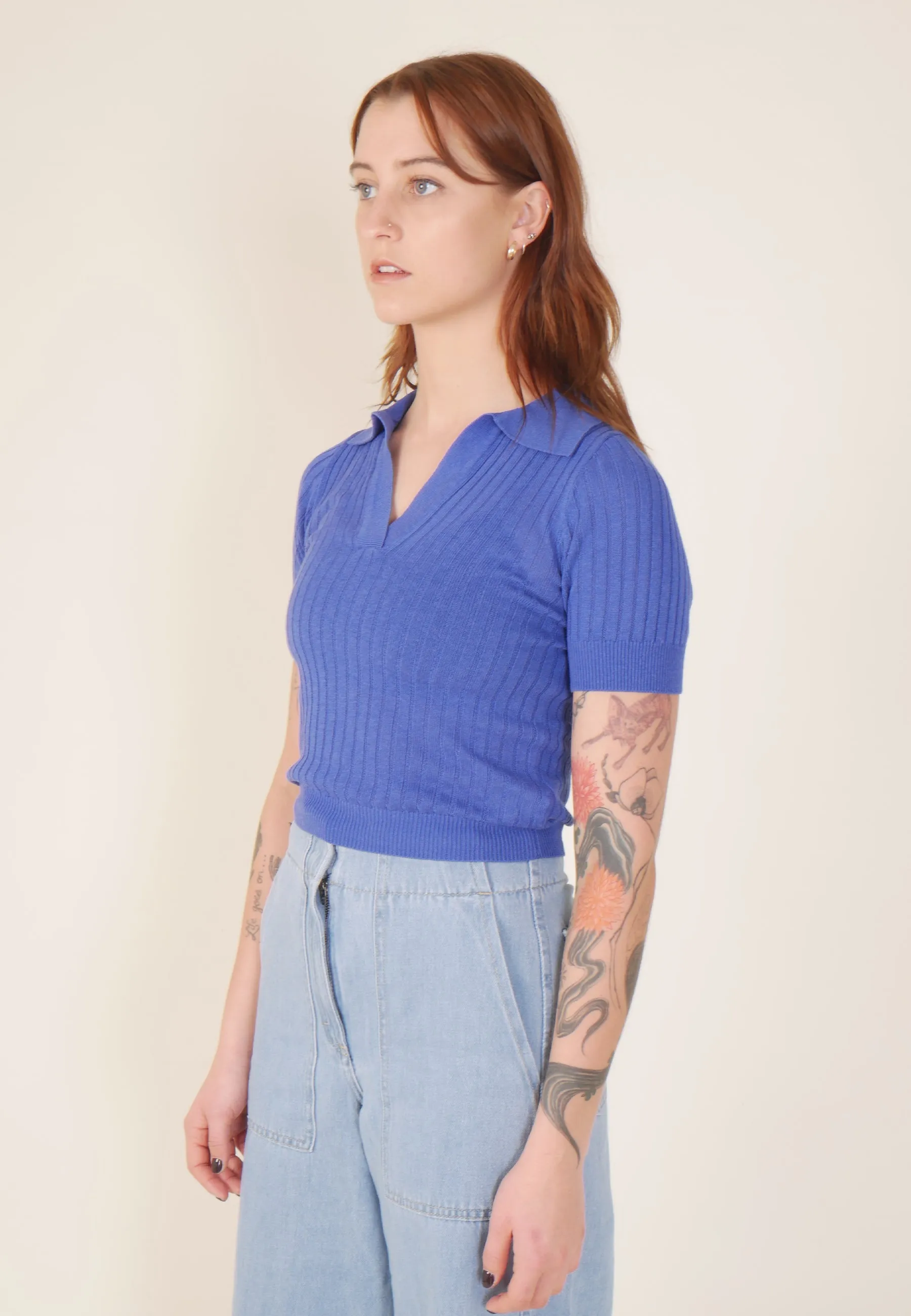 Amanda Knit Top - Electric Blue