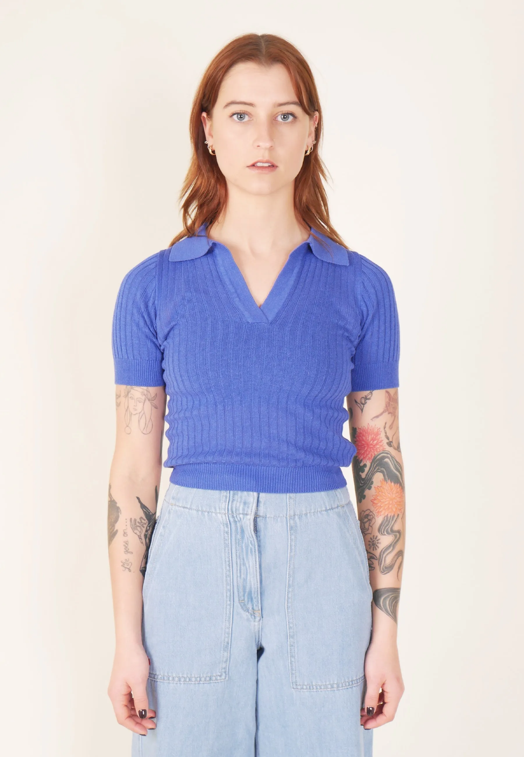 Amanda Knit Top - Electric Blue