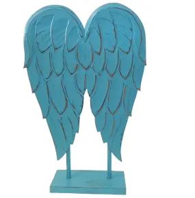 Angel wings on stand Blue