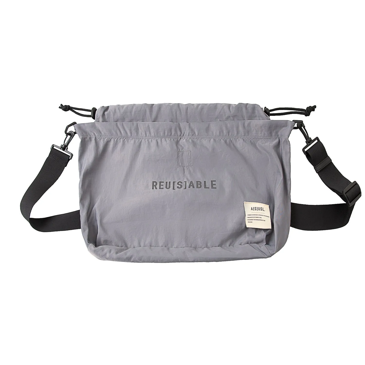 A[S]USL REFLECTIVE LOGO MESSENGER BAG-GREY