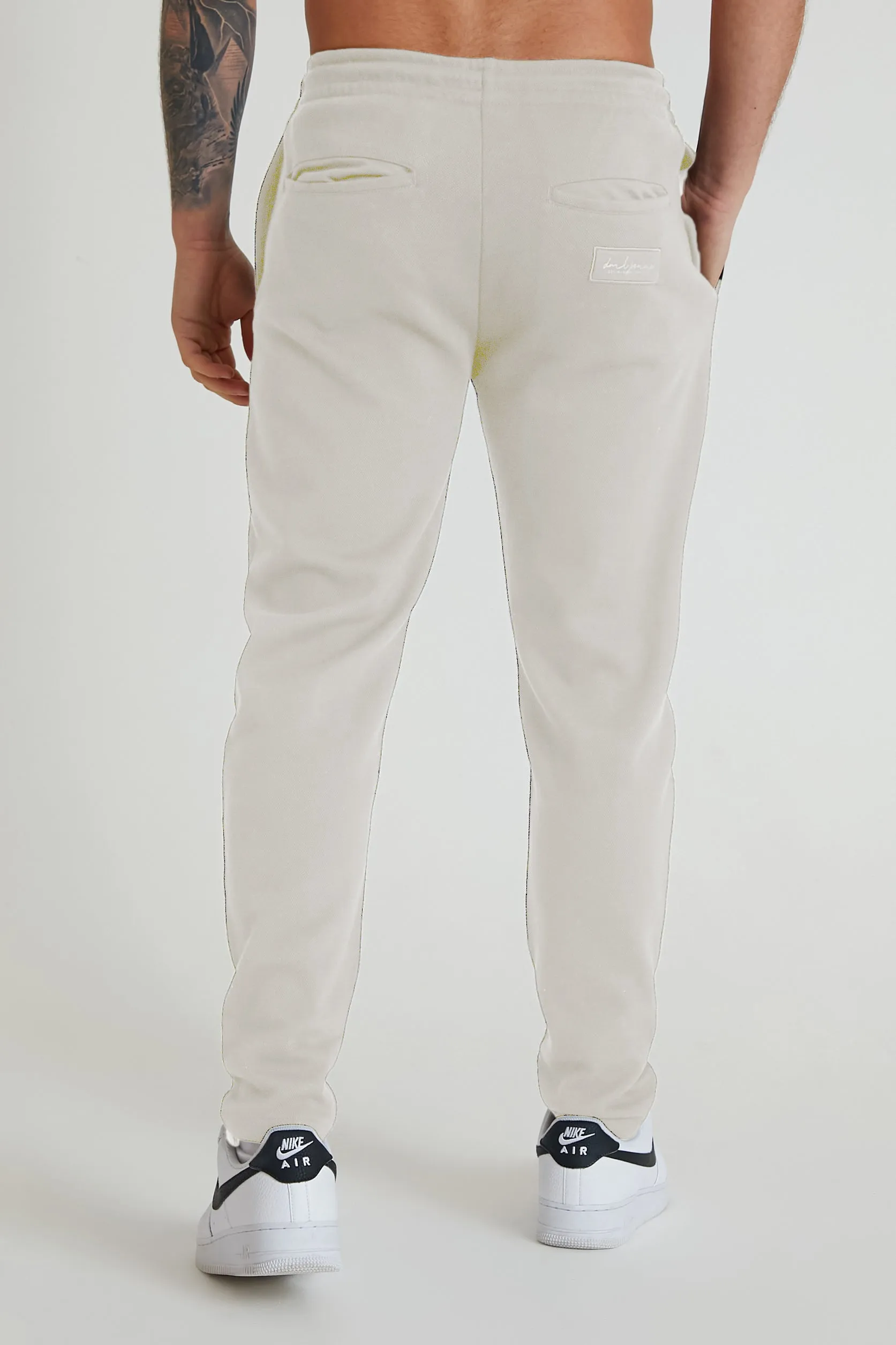 Atlas premium pique drawstring trouser in Dove