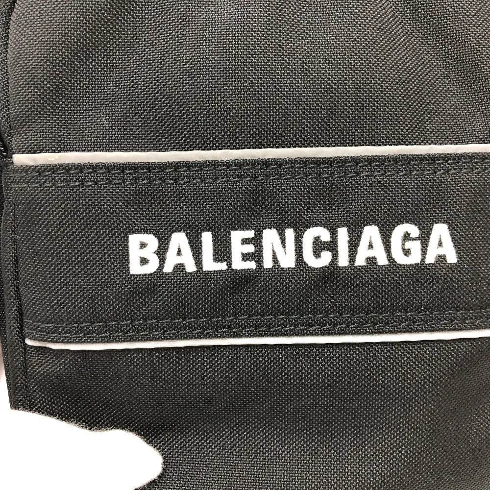 BALENCIAGA Shoulder Bag 638657 canvas black logo unisex(Unisex) Used Authentic