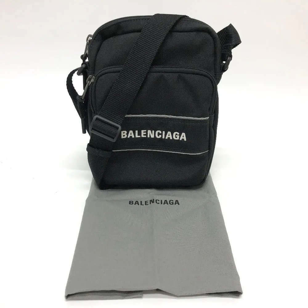 BALENCIAGA Shoulder Bag 638657 canvas black logo unisex(Unisex) Used Authentic