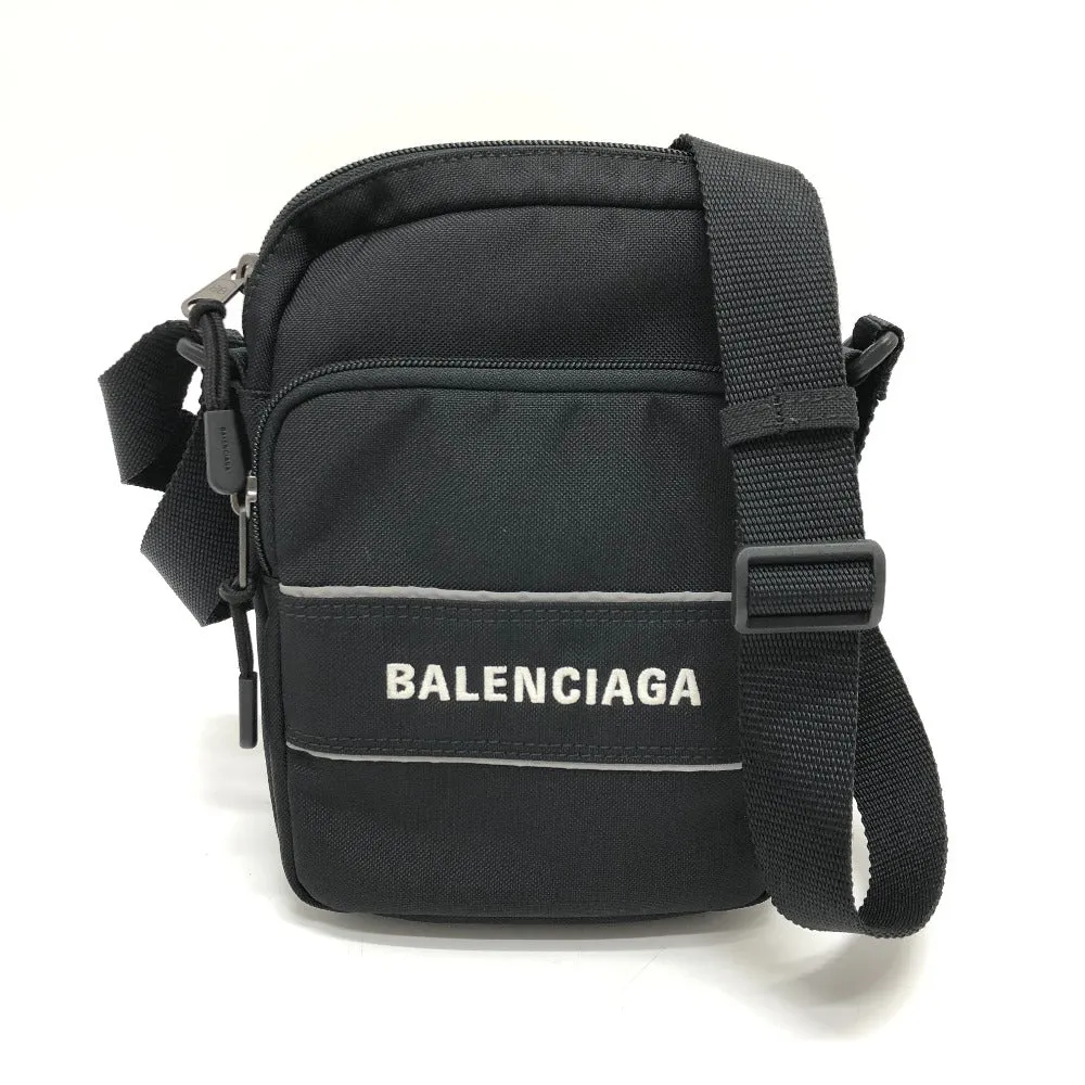 BALENCIAGA Shoulder Bag 638657 canvas black logo unisex(Unisex) Used Authentic