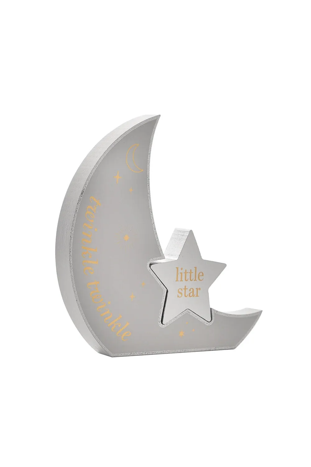 Bambino Wooden Moon Plaque "Twinkle Twinkle" 18cm