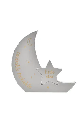 Bambino Wooden Moon Plaque "Twinkle Twinkle" 18cm