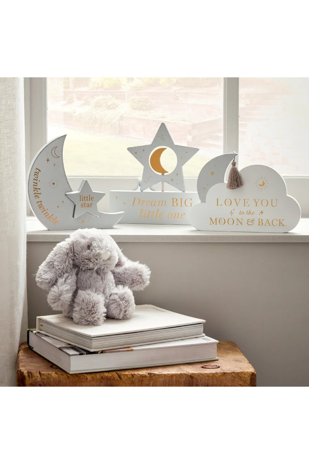 Bambino Wooden Moon Plaque "Twinkle Twinkle" 18cm