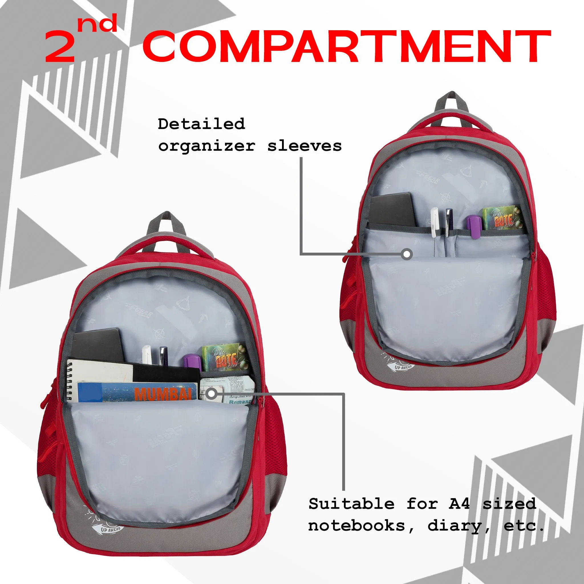 Battleship 32 L Red Grey Backpack