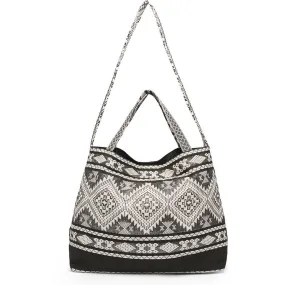 Beautiful shopper bag with woven pattern / 16256 - Black (Nero)