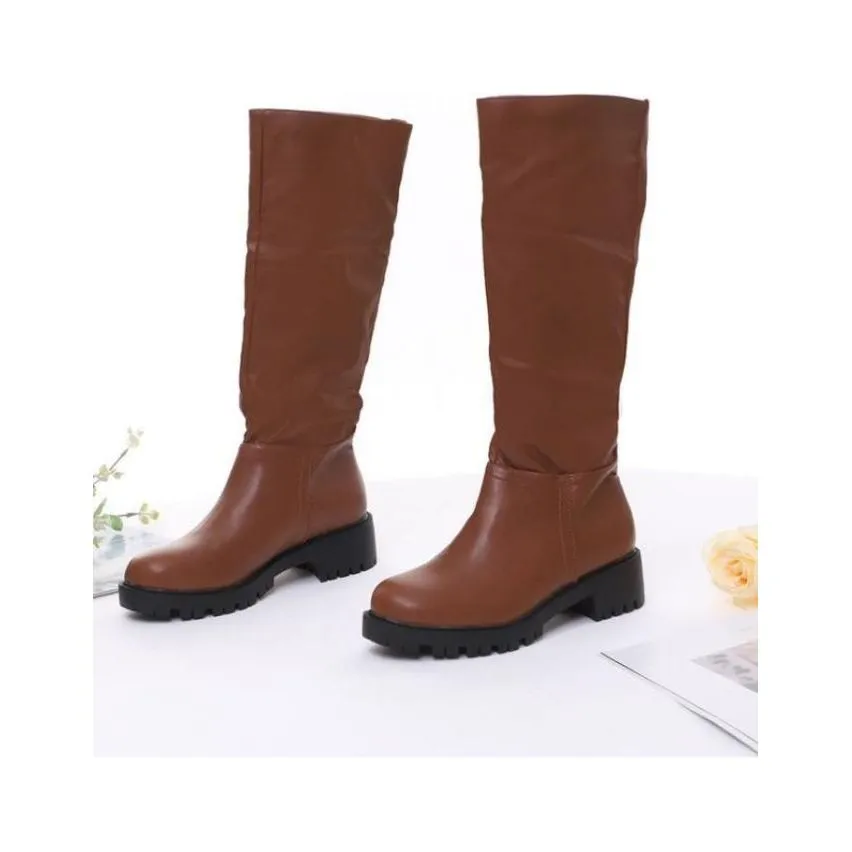 Bellow Knee Leather Boots