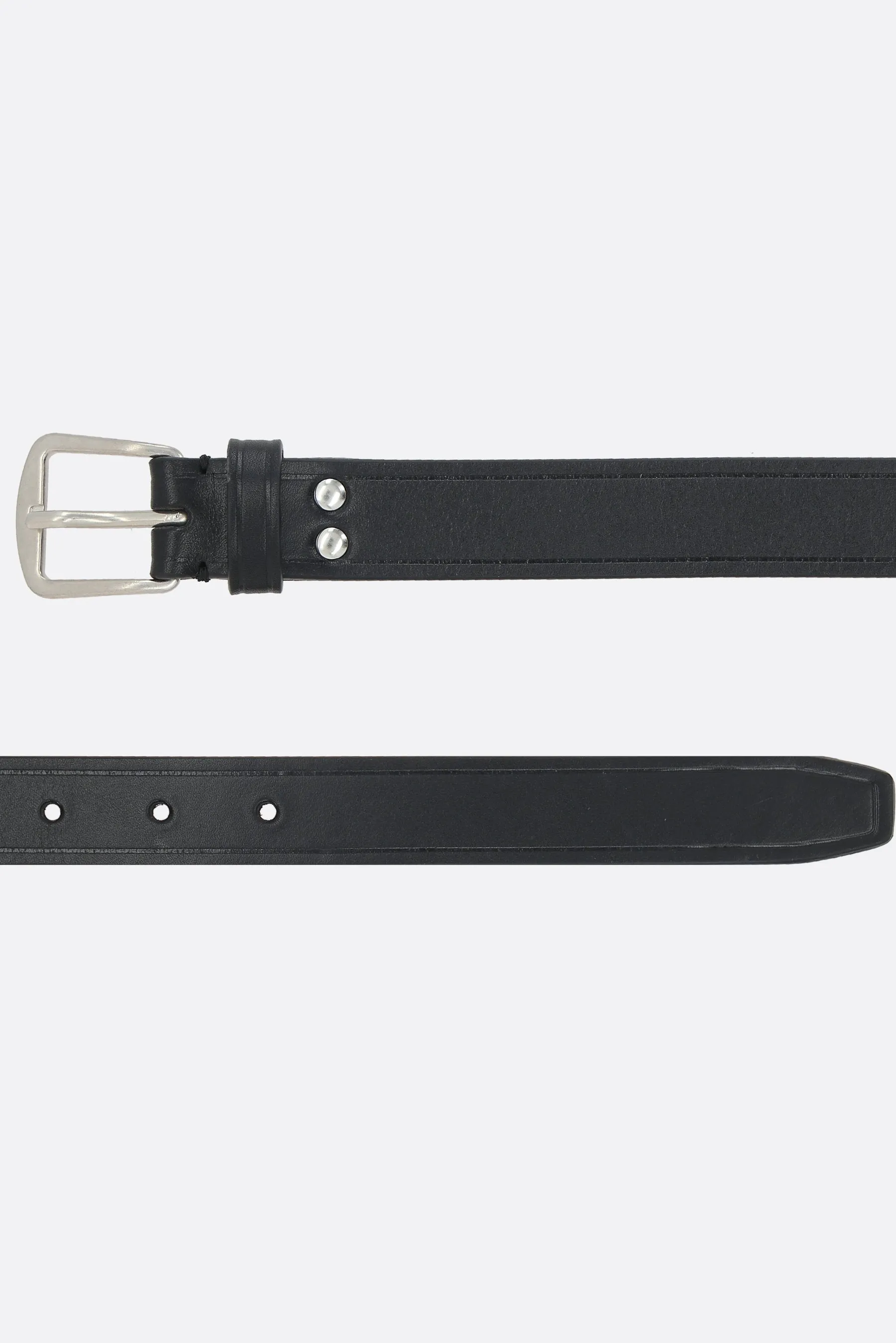 Bent smooth leather belt