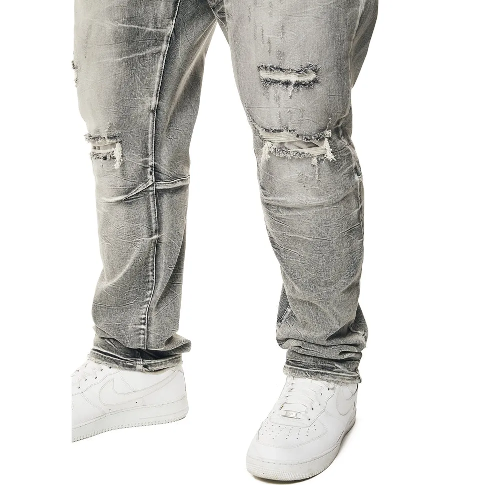 Big and Tall - Wave Effect Denim Jeans - Union Grey