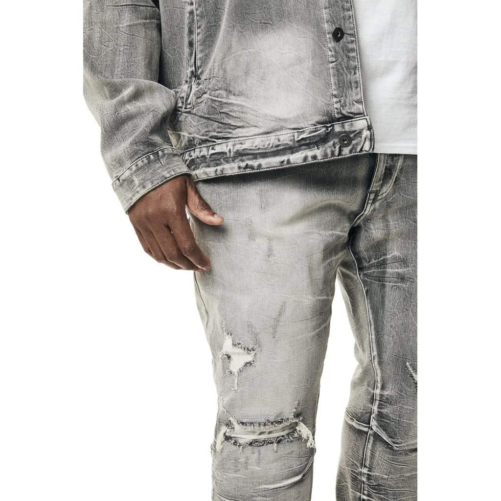 Big and Tall - Wave Effect Denim Jeans - Union Grey