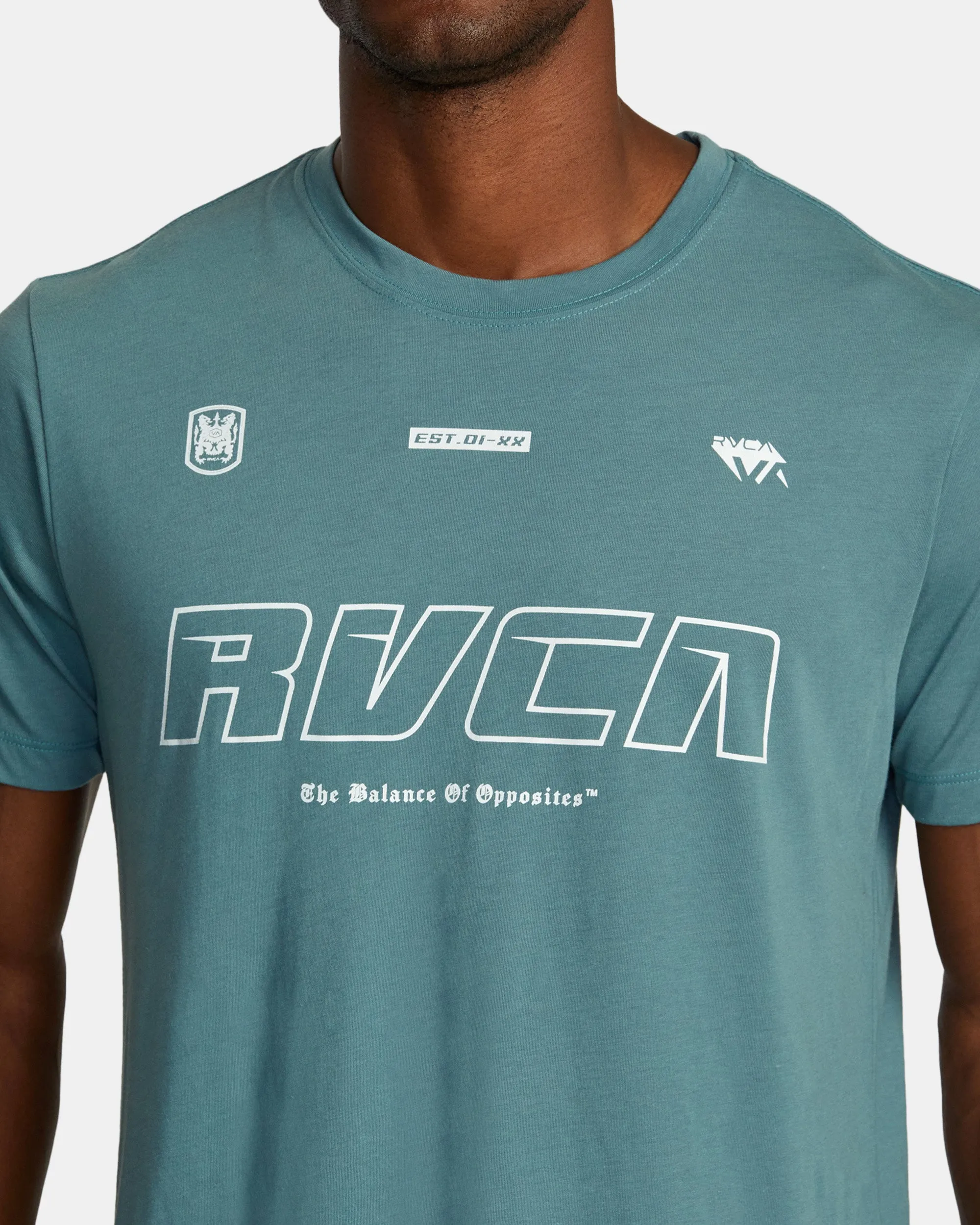 Big RVCA Club Sport Tech T-Shirt - Pine Grey