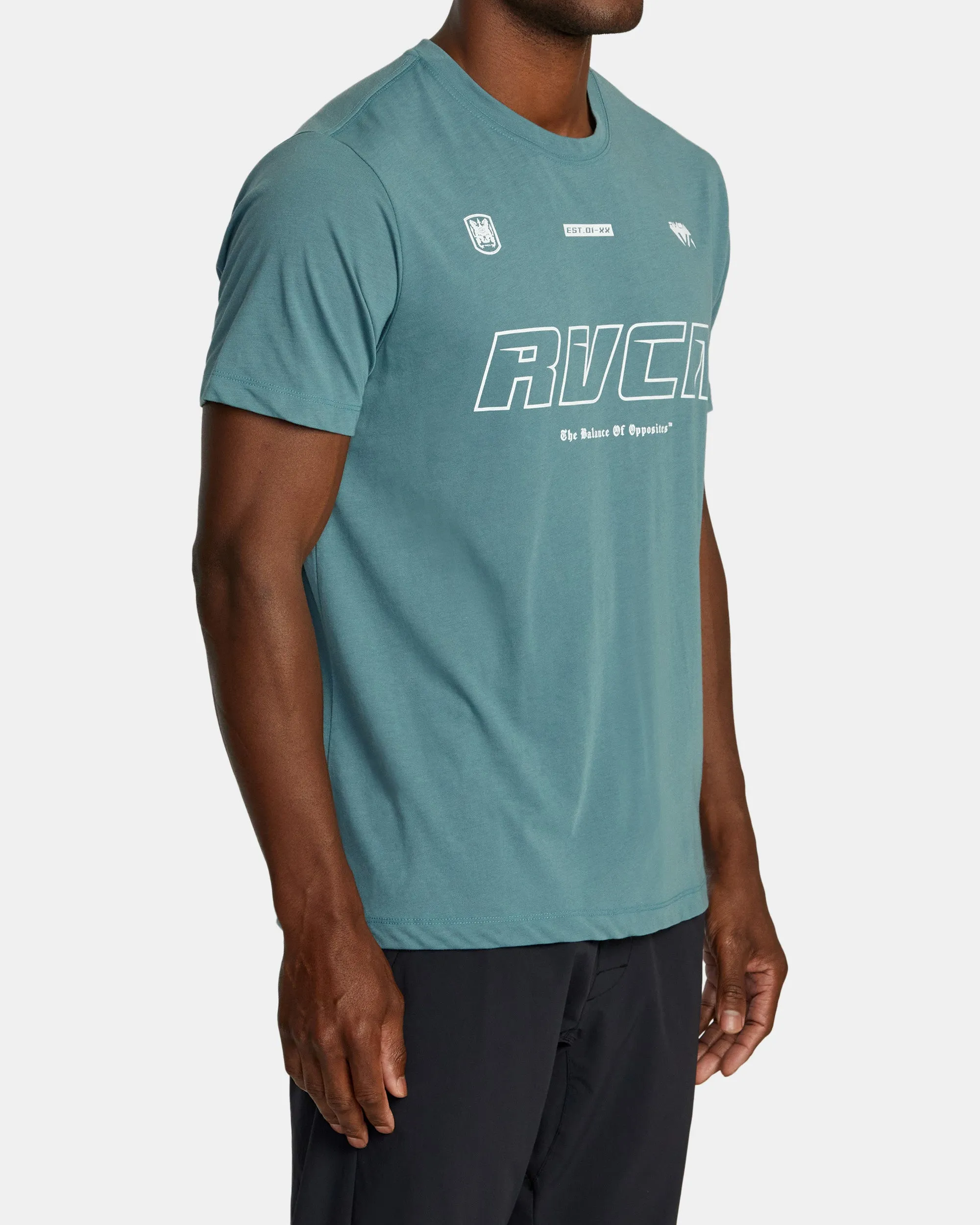 Big RVCA Club Sport Tech T-Shirt - Pine Grey