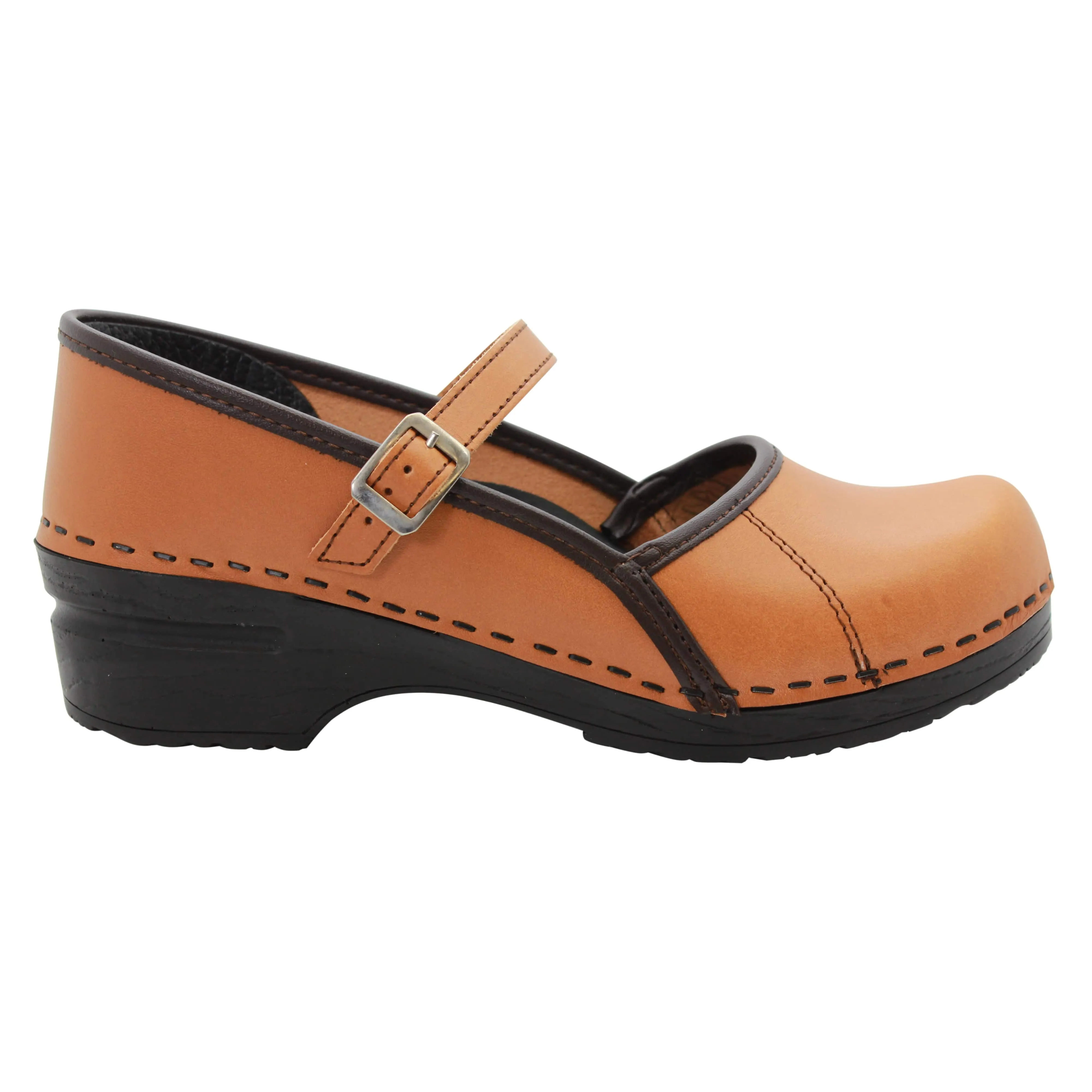 BJORK by KLÄGN MARCELLA Mary Jane Caramel Veg Tan Leather Clogs