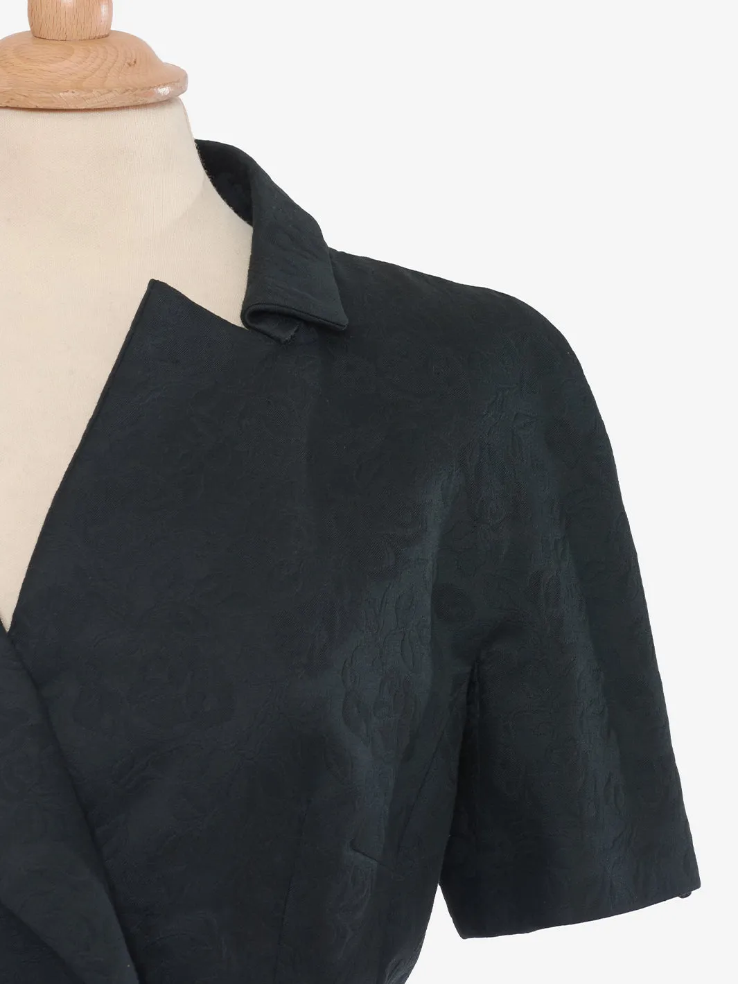 Black cotton asymmetrical jacket