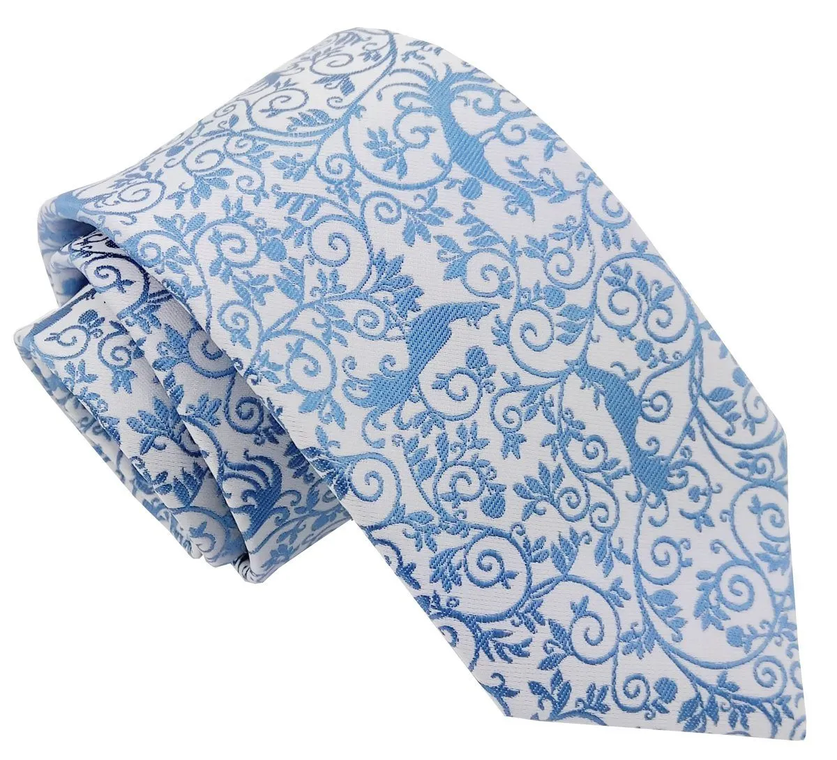 Blue Peacock Wedding Tie