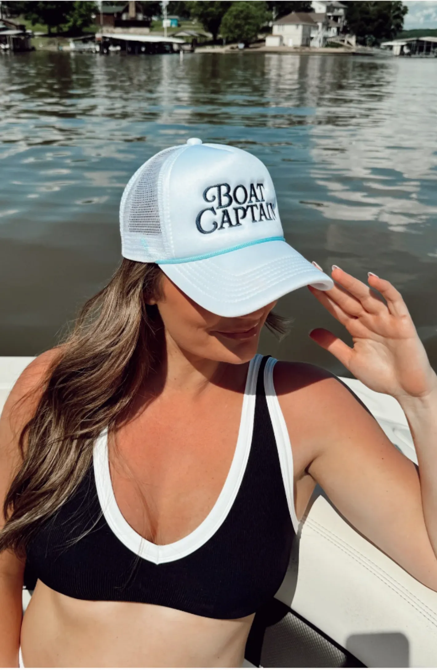 Boat Captain White Trucker Hat