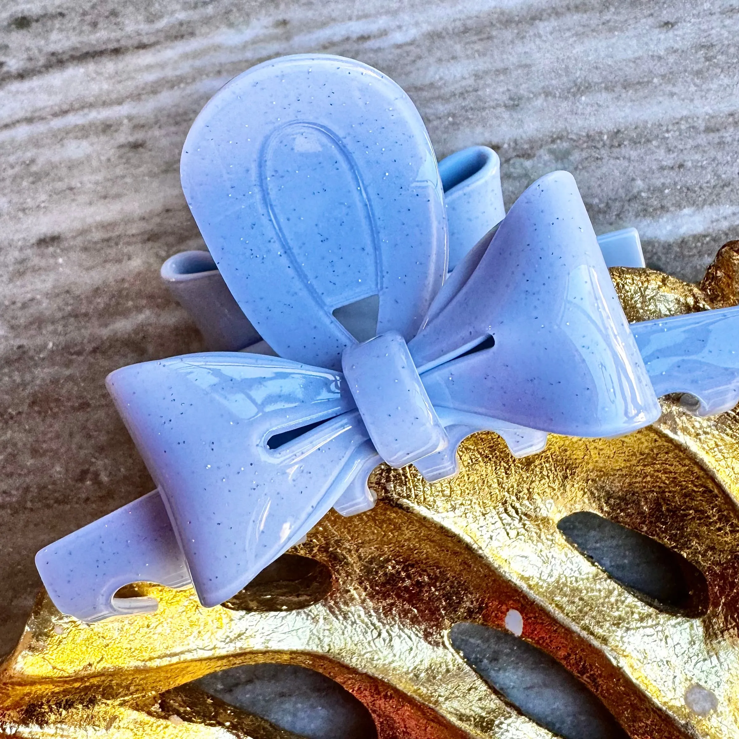 BOW RIBBON CLAW HAIR CLIPS