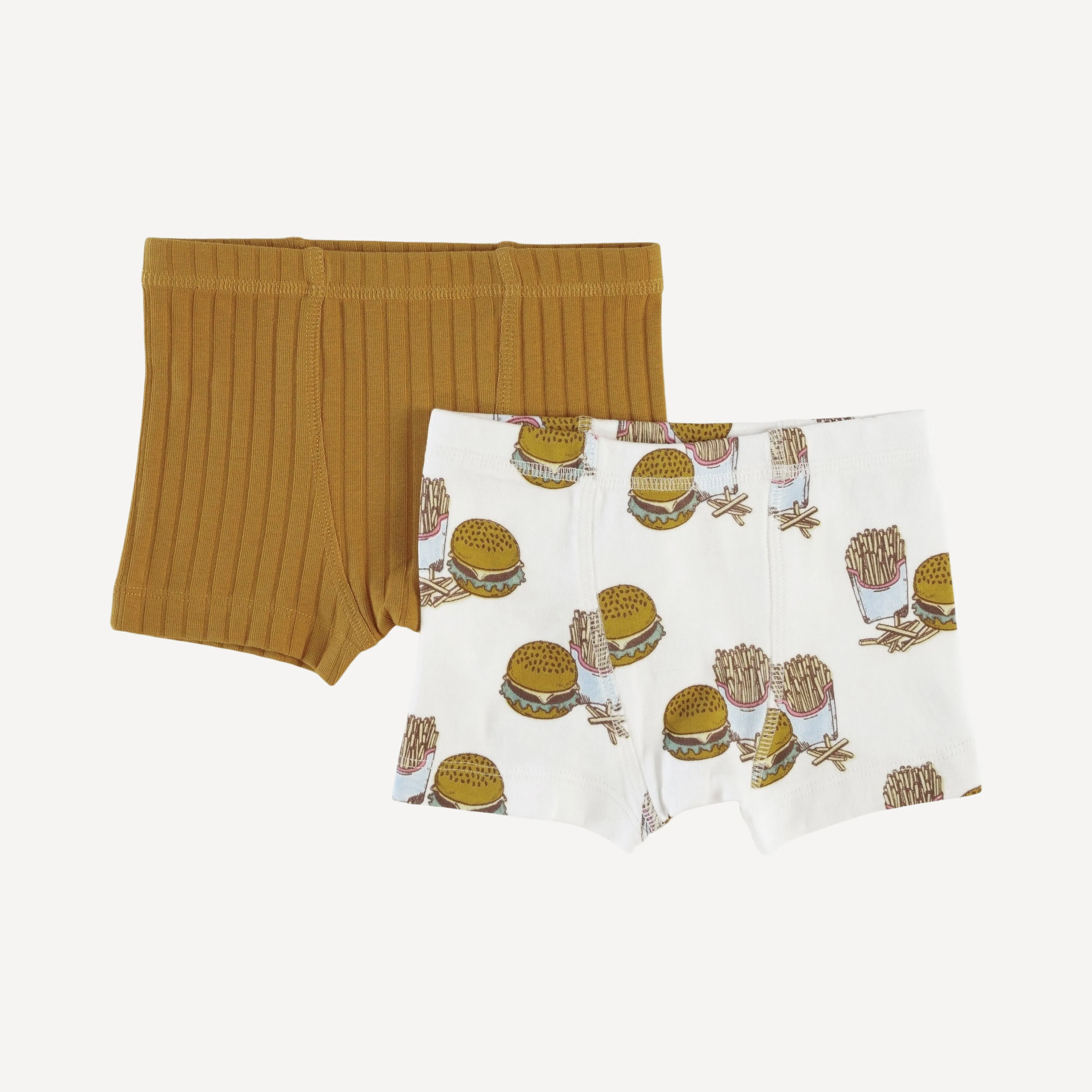 boxer set of 2 | burger & fries | organic cotton interlock