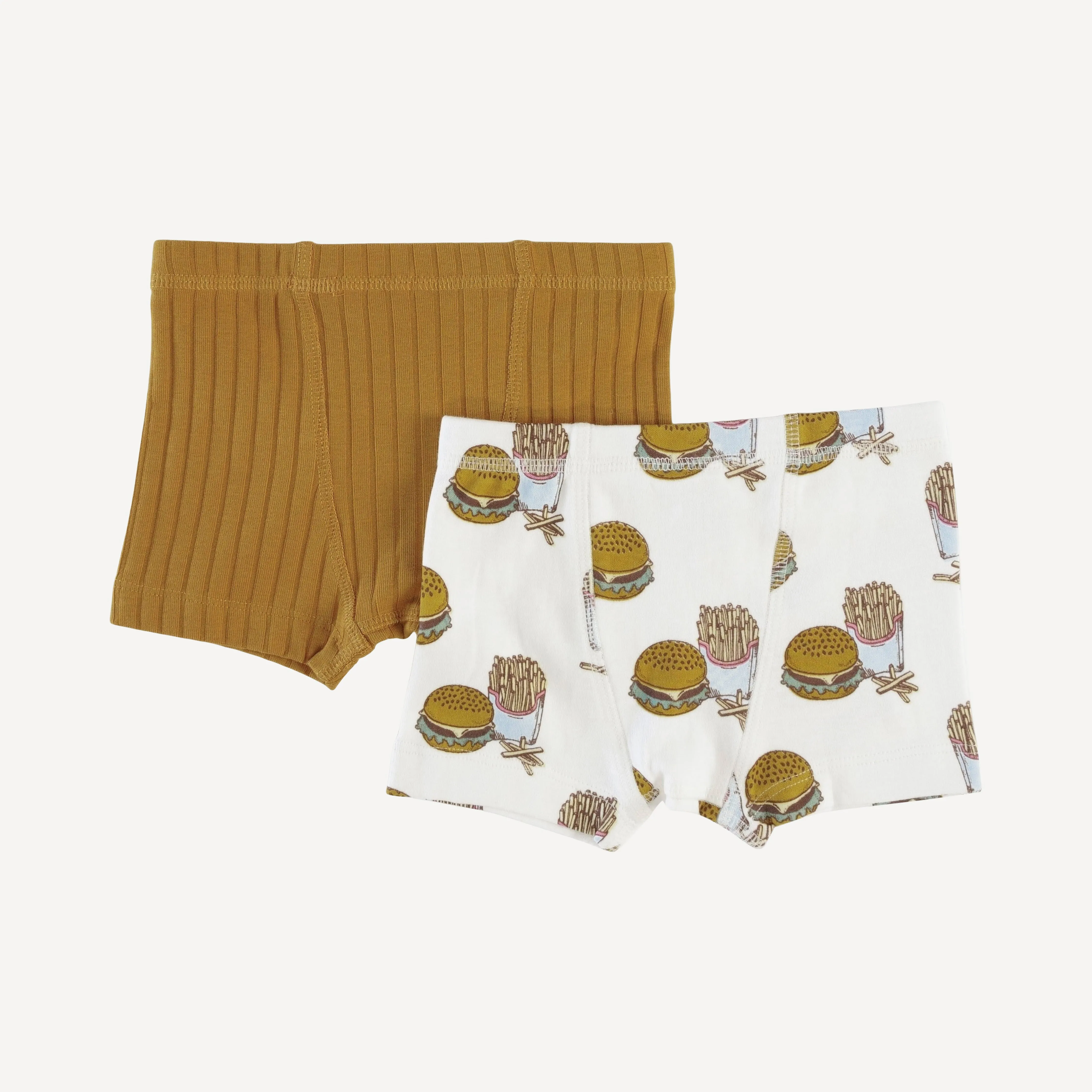 boxer set of 2 | burger & fries | organic cotton interlock