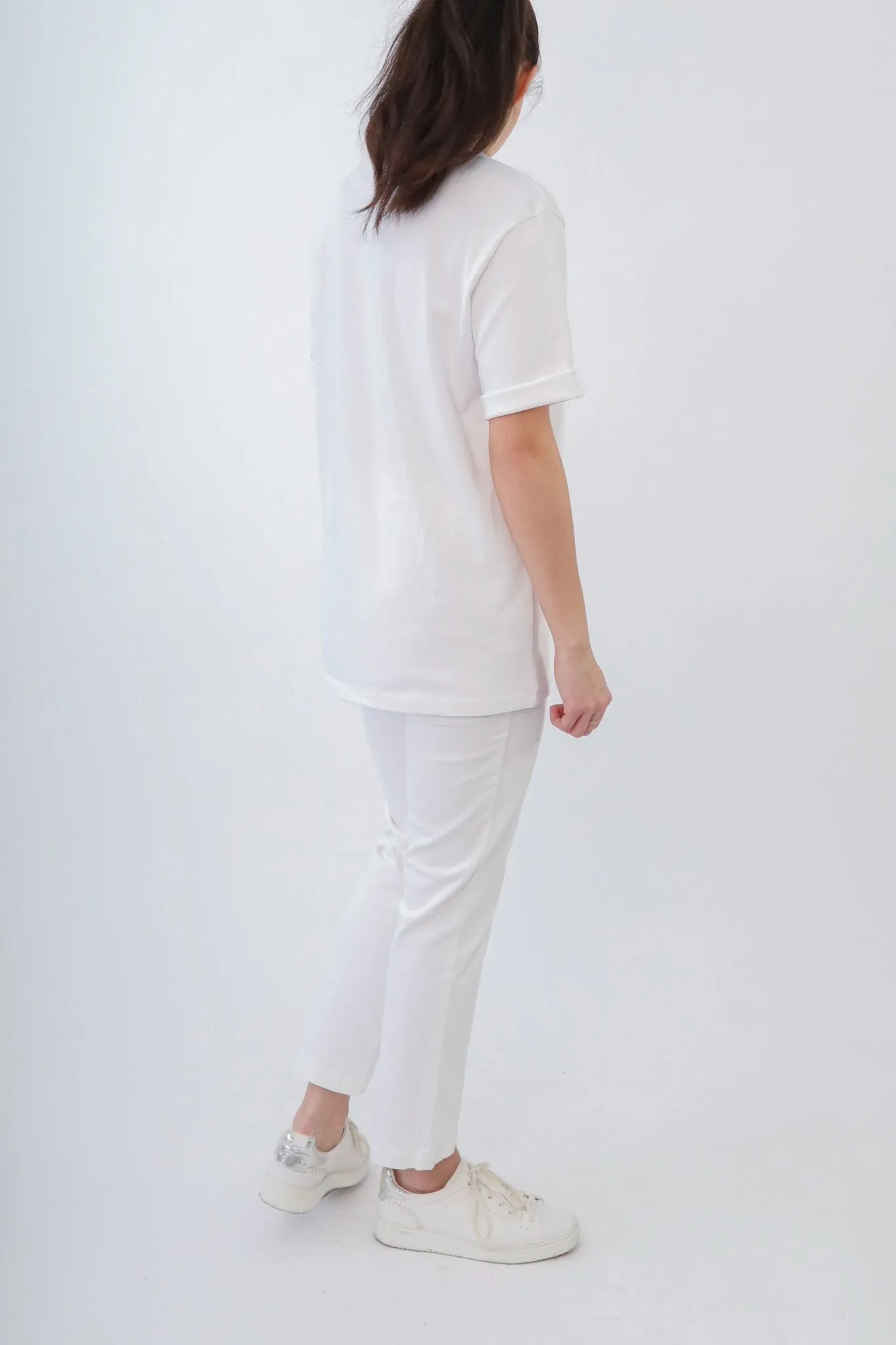 BOYFRIEND CREW T-SHIRT IN PIMA COTTON STRETCH