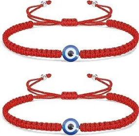 Bracelet, Evil Eye/Plain Red