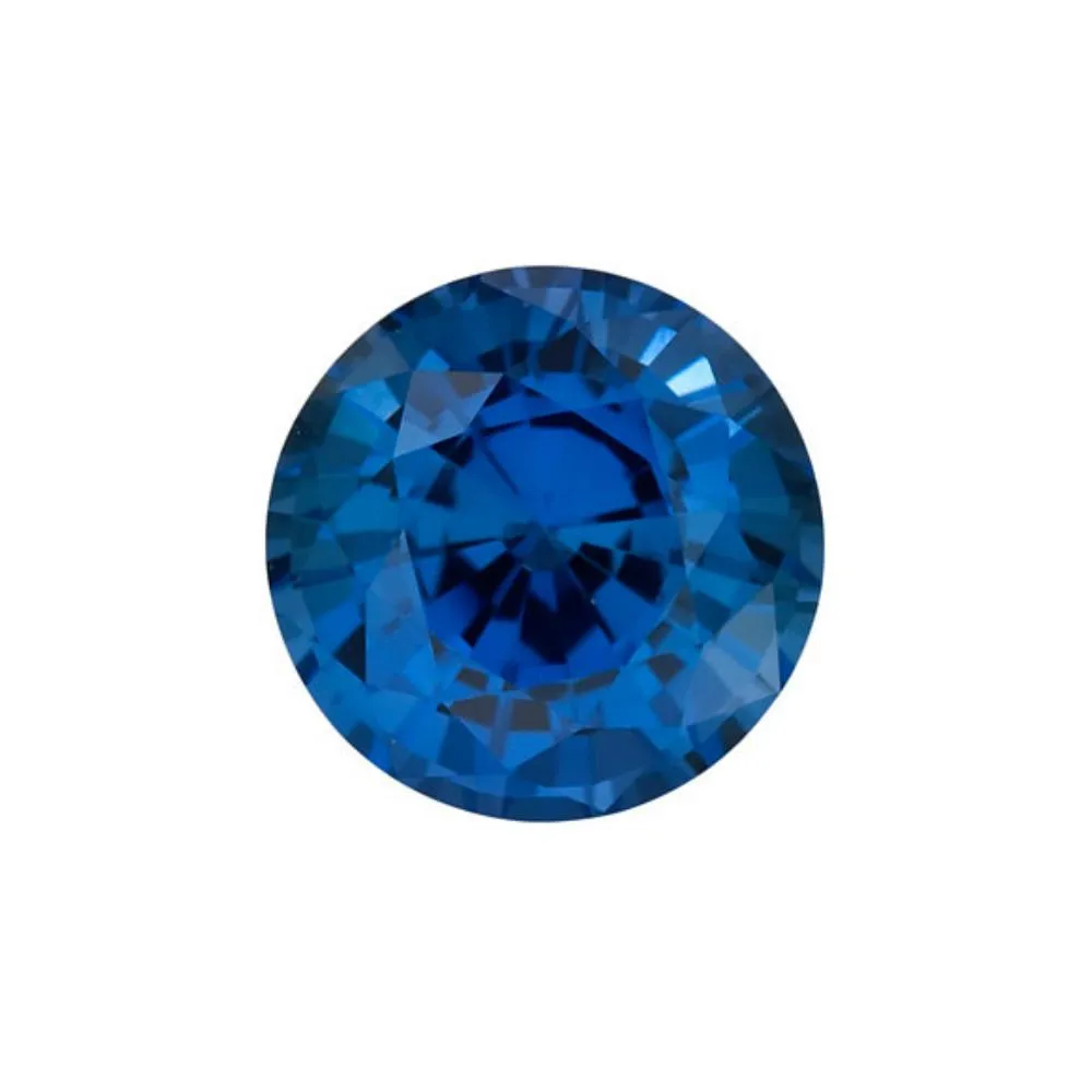 BRILLIANT ROUND CUT - Chatham Lab Grown Blue Sapphire Loose Gem