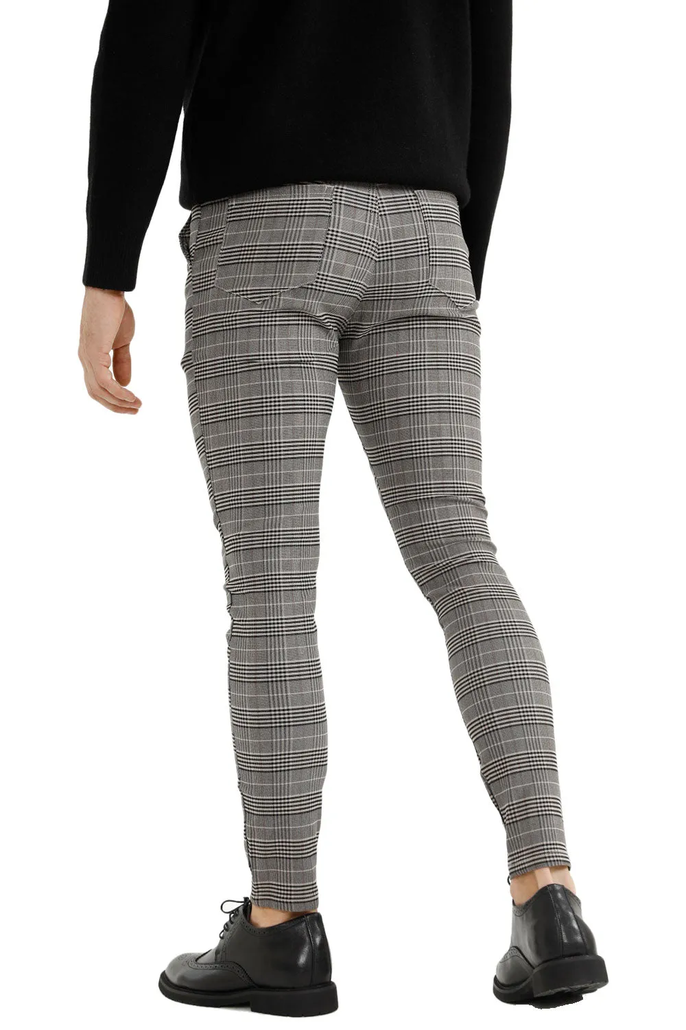 Buy $80 Free Shipping Stretch Skinny Grid Pants