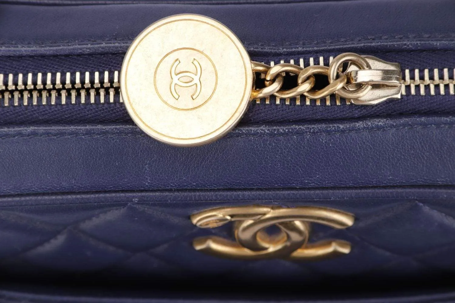 Chanel Indigo Blue Lambskin Camera Bag