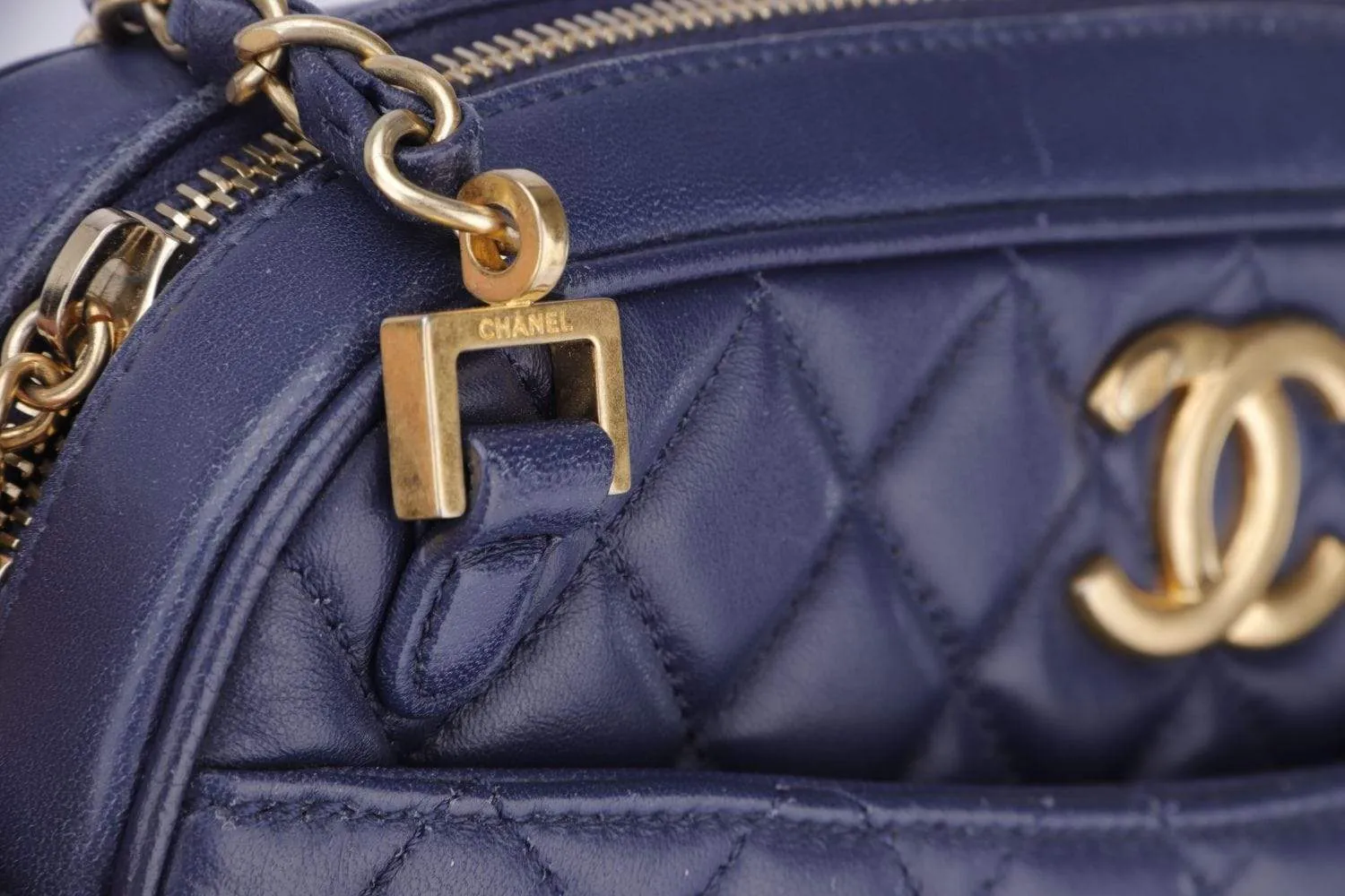 Chanel Indigo Blue Lambskin Camera Bag