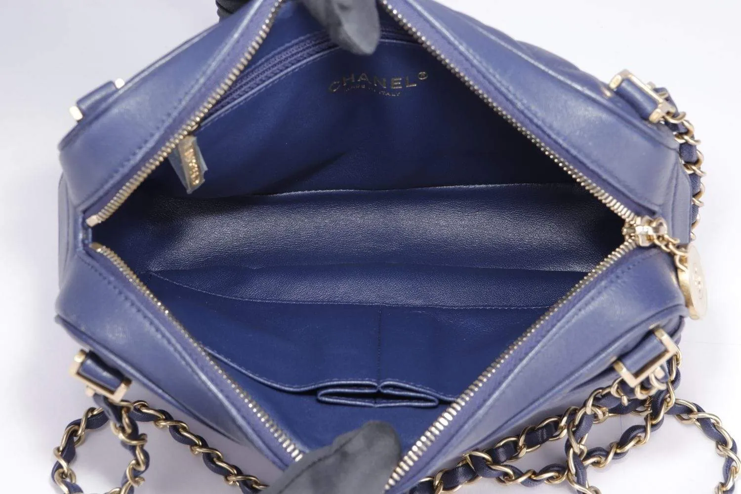 Chanel Indigo Blue Lambskin Camera Bag