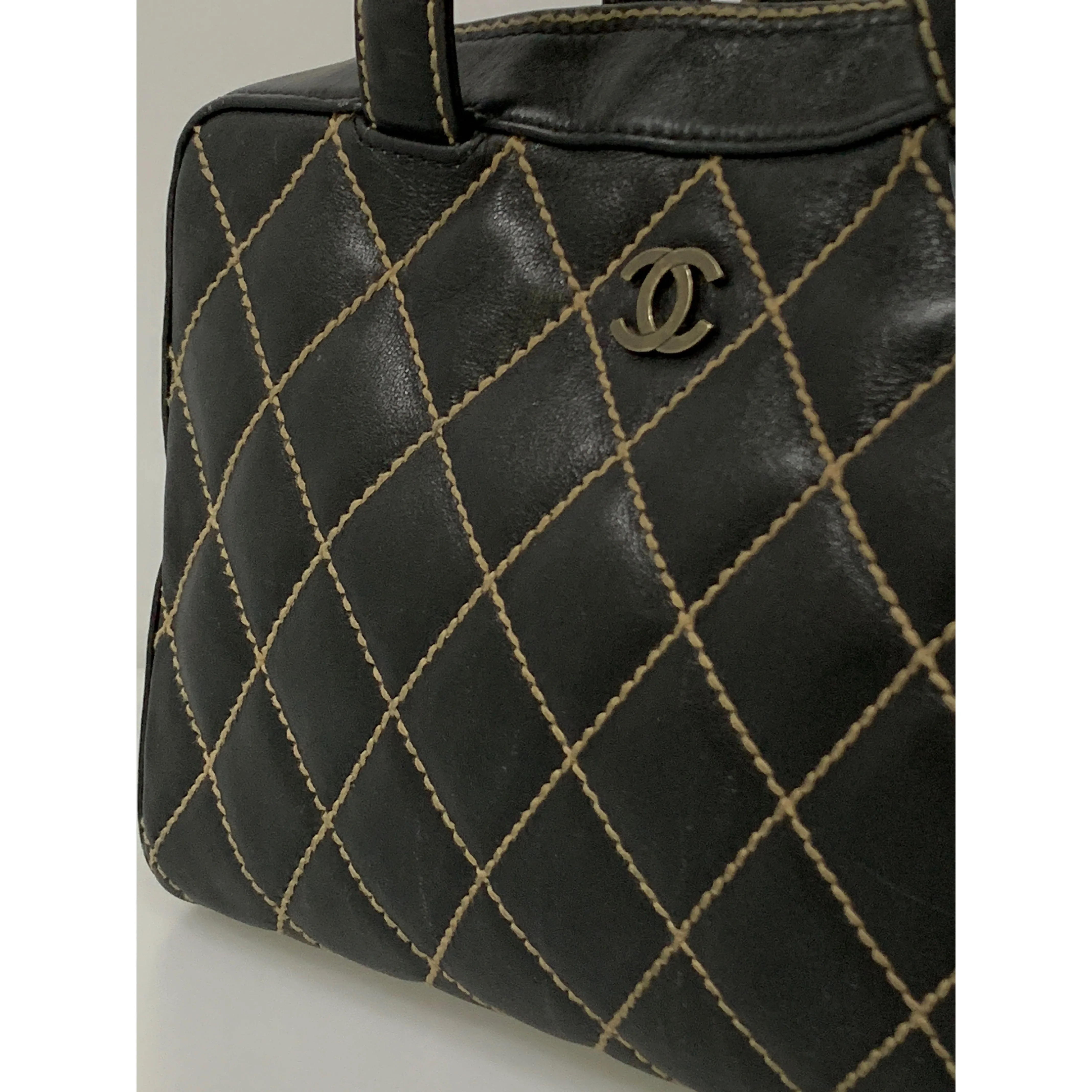 #CHANEL/Boston Bag/BLK/Leather