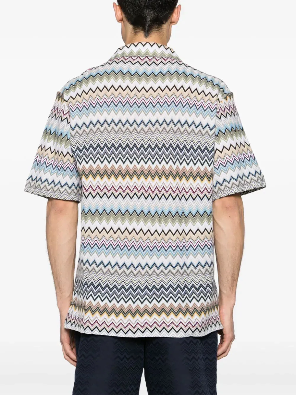 Chevron-Knit Cotton Shirt